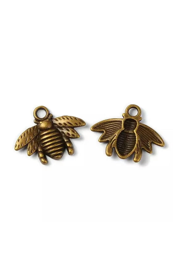 Bee Charms Antique Bronze Tone Bumblebee Honeybee Pendants Bulk Jewelry 50pcs