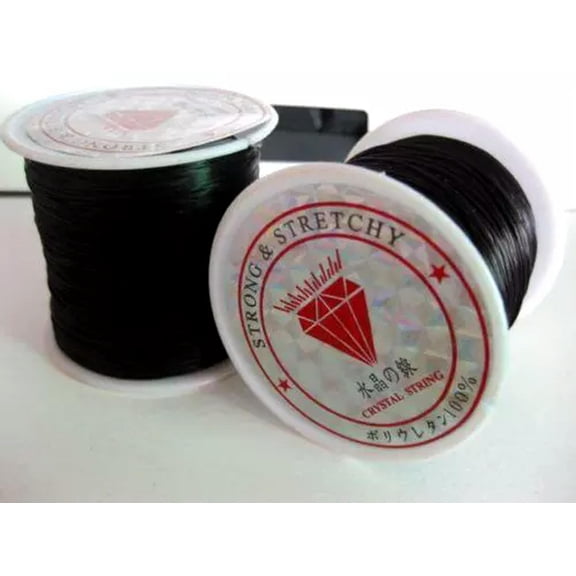 U8MO Black Beading Cord Strong Stretchy 0.5mm 80 Meters Roll