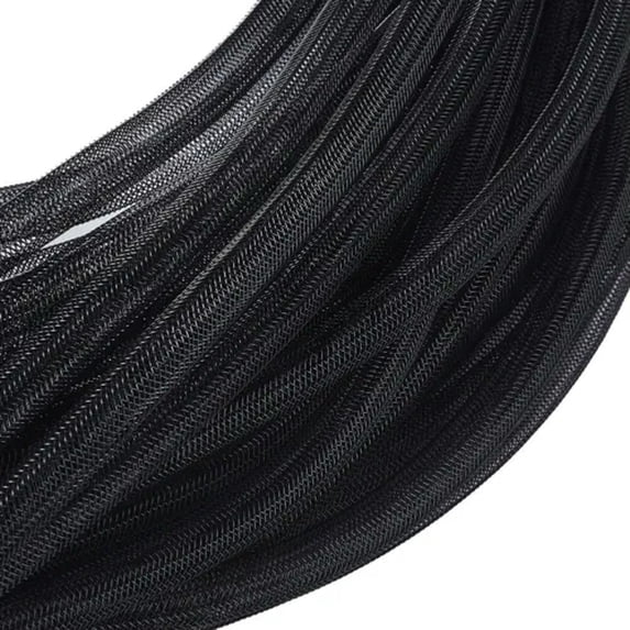 U8MO Black Mesh Tubing Cords Flexible Tube Party Ribbon Net Threads Wreath 4~20mm DIA-16mm, 140yards