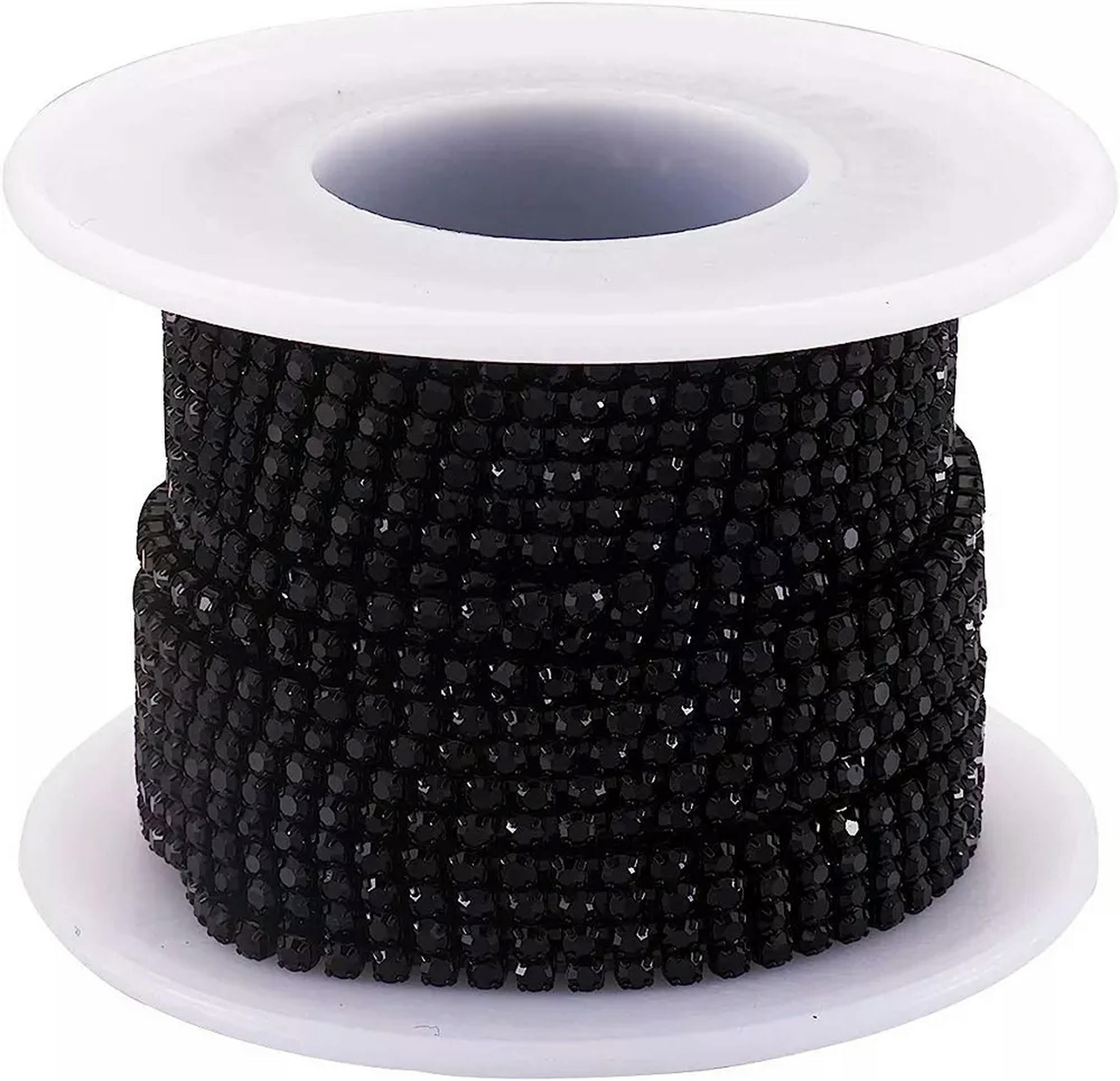 U8MO Black Rhinestone Cup Chain BULK Wholesale 2mm Jewelry Making Supplies 11 Yards