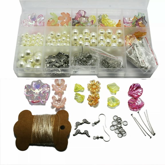 U8MO Bracelet Earring Angel Wing Charm Craft Make Own Beads Jewellery Making Set Box