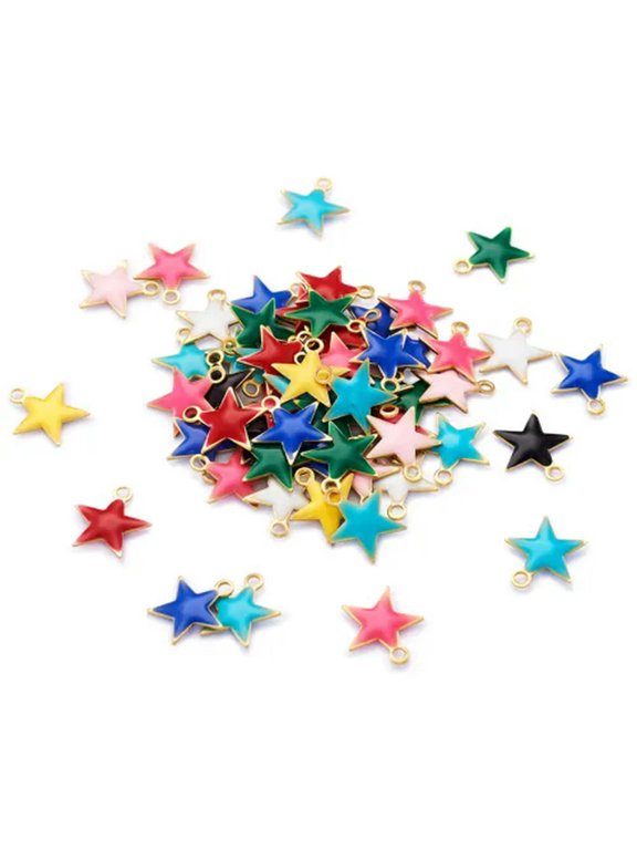 Brass Star Charms Smooth Mini Pendants Earring Jewelry Making Unplated 10.5x10mm-10pcs