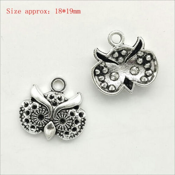 U8MO Bulk Antique Silver Charms Pendants for Jewelry Making 100 Styles Optional-78# 8pcs owl head
