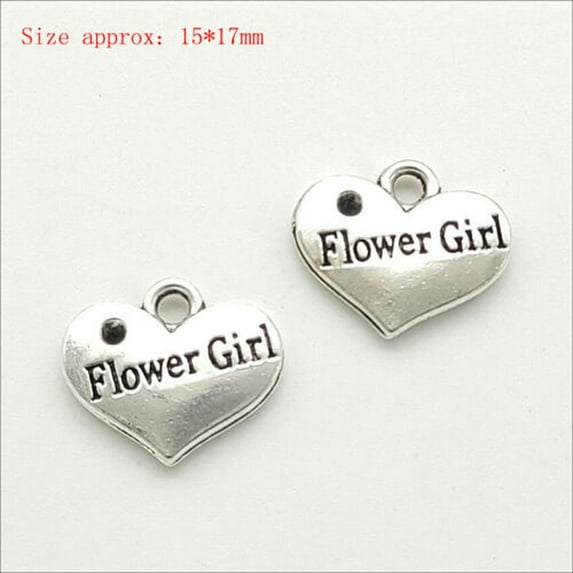 U8MO Bulk Antique Silver Charms Pendants for Jewelry Making 100 Styles Optional-81# 6pcs heart