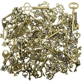 U8MO Bulk Skeleton Key Charms Antiqued Bronze Assorted Steampunk Wedding 150pcs
