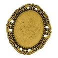 thumbnail image 1 of U8MO Cabochon Setting Cameo Frame Pendant Oval Antiqued Gold 40x30 Flatback, 1 of 2