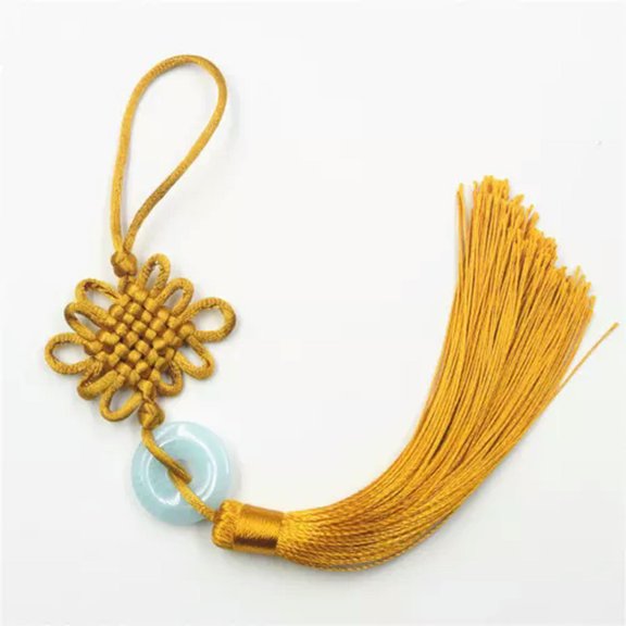 U8MO Chinese Knot Pendant Craft Gift Home Decoration Car Hangings-11# earthy yellow