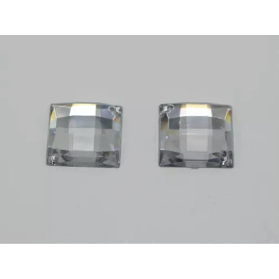 U8MO Clear Flatback Acrylic Big Sewing Rhinestone Gems Sew On Beads-10# 50Pcs Square 16mm