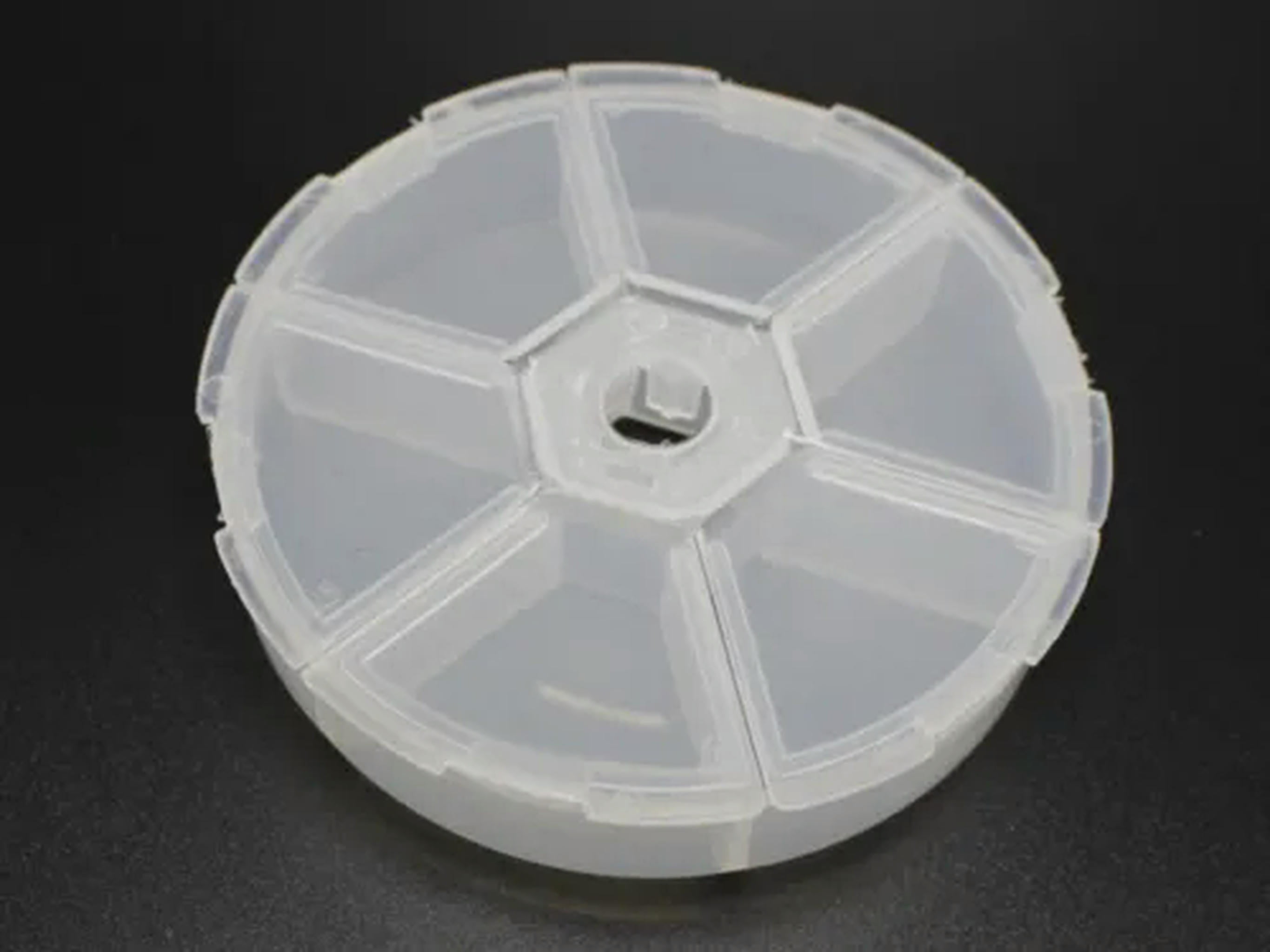 U8MO Clear Round Jewelry Beads Display Organizer Case compartments ...