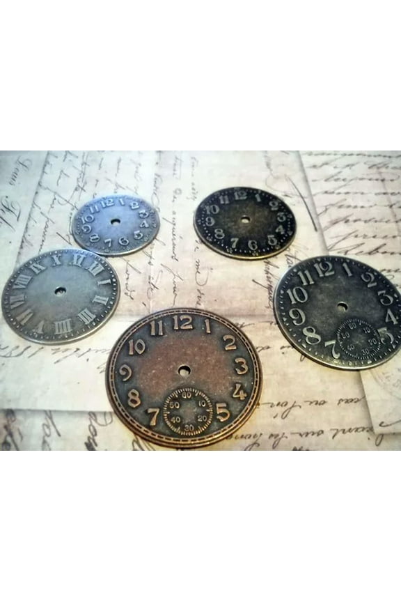 Clock Face Watch Face Pendant Steampunk Supplies Assorted Silver Bronze Copper
