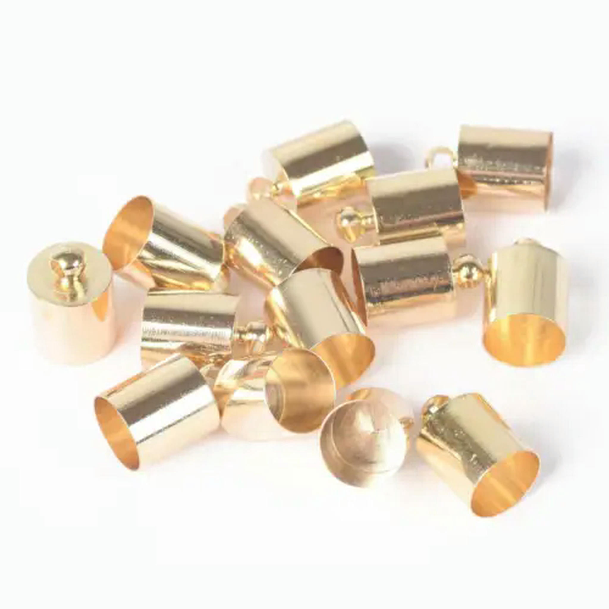Leather Robe Crimp U8MO Copper Metal Rope Leather Cord End Crimp Beads 2mm~14mm Gold ...