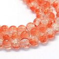 thumbnail image 1 of U8MO Crackle Glass Beads 7mm Coral Clear Mixed Ombre Bulk Jewelry Supplies Mix 20pcs, 1 of 2