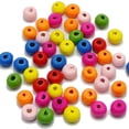 thumbnail image 1 of U8MO Craft DIY Mixed Bright Candy Colour Wood Round Beads Wooden Spacer Various Size-500pcs 6mm Round, 1 of 9