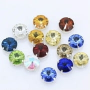U8MO Craft Mixed Color Crystal Round Rivoli Sewing Rhinestones Rose Montees Beads-20pcs 14mm-Silver + Mixed Color Crystal