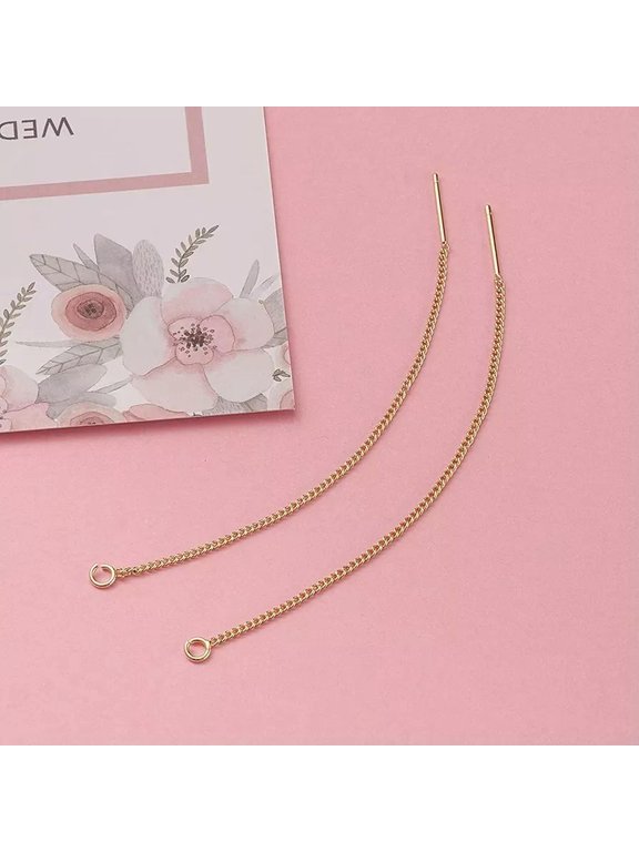 Ear Threads Earwires 18k Gold Plated Wires Earring Findings Wires 10pcs 3.23"