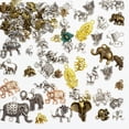 thumbnail image 1 of U8MO Elephant Pendants Gold Silver Jewelry Charms DIY Supplies Findings Mix 6pcs, 1 of 2
