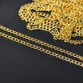 thumbnail image 1 of U8MO Fashion 1.5/2/2.8mm 5m Iron Encryption Twist Chain Necklace Pendent Jewelry-Gold-5m/2.8mm, 1 of 5