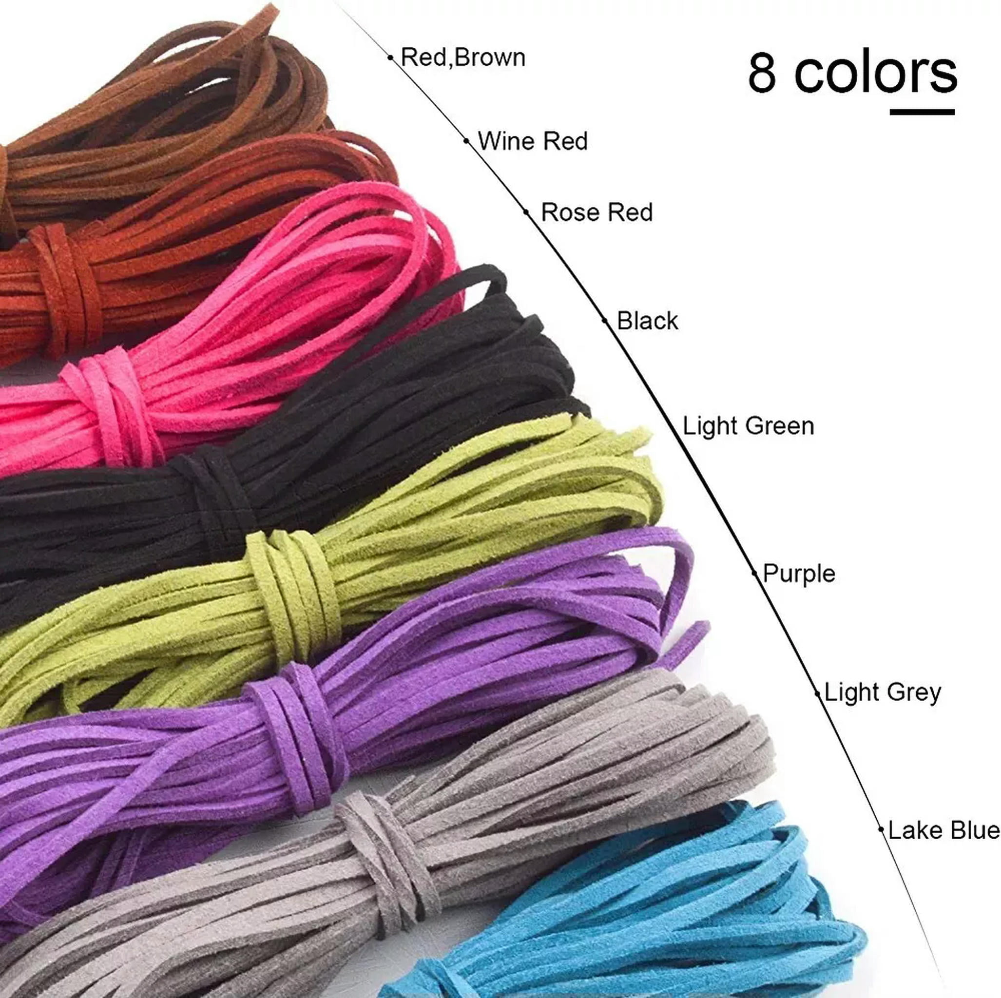 U8MO Faux Suede Cord for Necklaces or Bracelets 3mm Wide BULK Mixed Lot 40 Yards