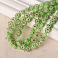 thumbnail image 1 of U8MO Flat Round Millefiori Lampwork Glass 6mm 8mm 10mm 12mm Beads For Jewelry Making-Green-8mm 45pcs, 1 of 9