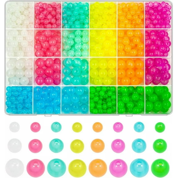 U8MO Glow In The Dark Beads 8mm 10mm Mixed Jewelry Making Supplies Set Bulk 1100pcs