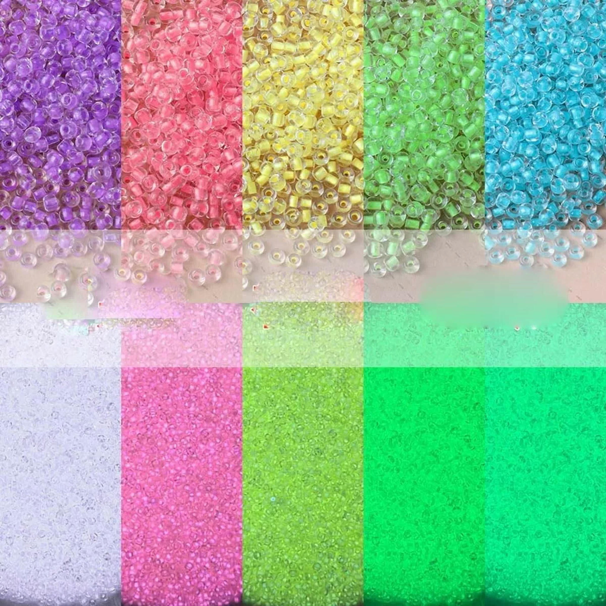 U8MO Glow In The Dark Glass Seed Beads 3mm Assorted Jewelry Making Supplies 6000pcs