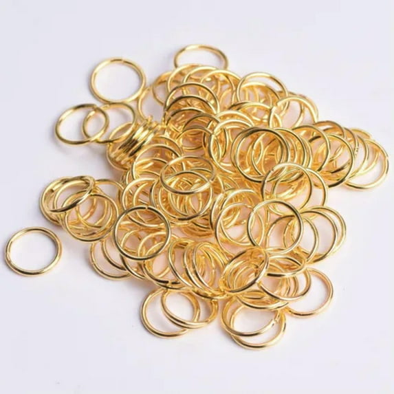 U8MO Gold/Silver/Bronze/Black Metal Jump Rings Split Rings 4/5/6/7/8/10/12/14/16mm-Gold-10mm (100pcs)