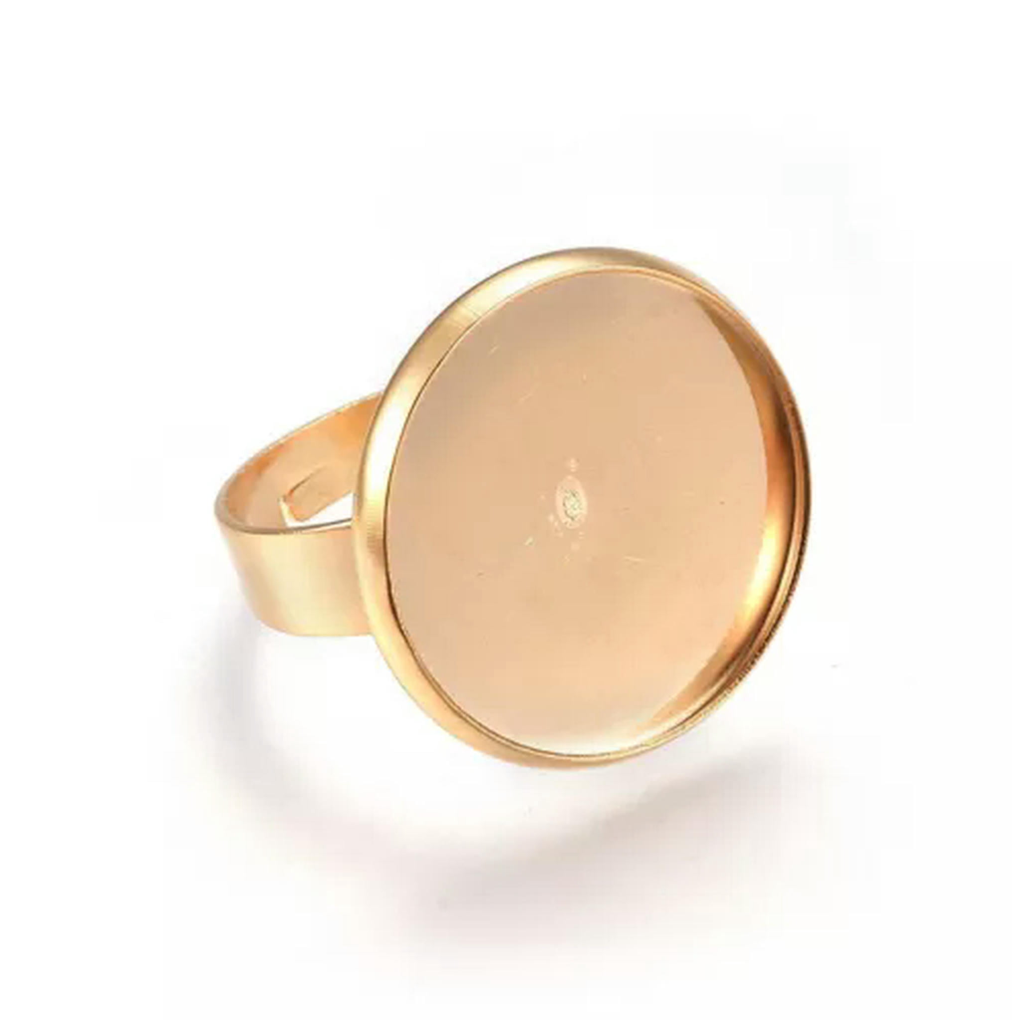 Pad Ring Base U8MO Golden Adjustable Stainless Steel Finger Rings Components Pad Ring ...