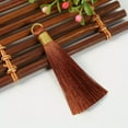 thumbnail image 1 of U8MO Golden coil Tassel Pendants Trim Crafts DIY jewelry earrings Accessories 7.5cm-light coffee-10pcs, 1 of 9