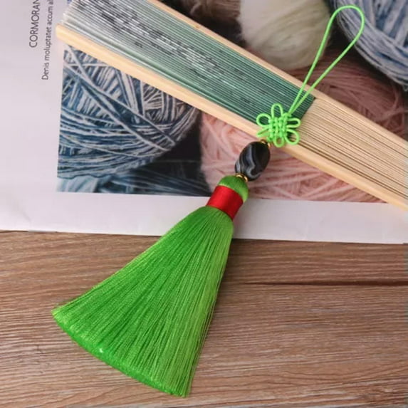 U8MO Handwork Refinement Tassel DIY Silk Tassels Pendent Jewelry Accessory-apple green