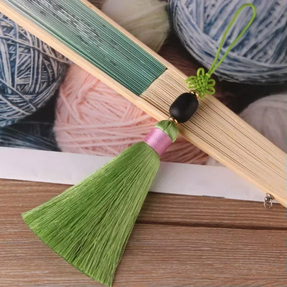 U8MO Handwork Refinement Tassel DIY Silk Tassels Pendent Jewelry Accessory-yellow-green