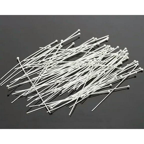 U8MO Head Pins Ball Head Pins Shiny Silver Head Pins 50mm 25 pieces Headpins