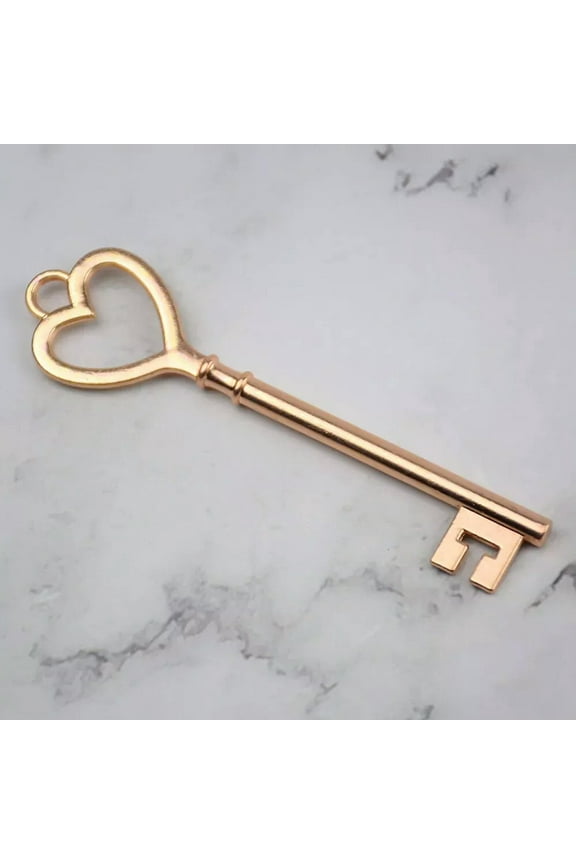 Heart Key Big Skeleton Key Rose Gold 84mm Large Skeleton Key Love Jewelry