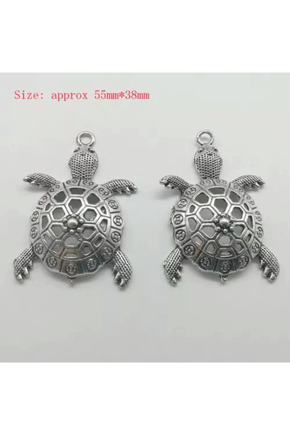 Hot Antique Silver Jewelry Finding Charms Pendants Carfts DIY 77 Styles-1pc big sea turtles