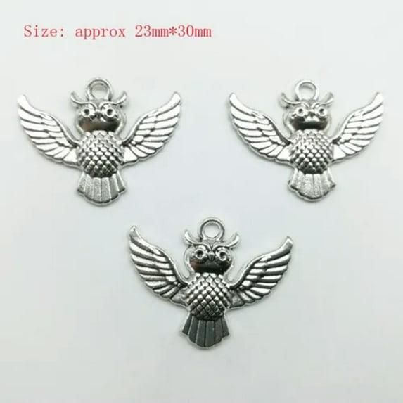 U8MO Hot Antique Silver Jewelry Finding Charms Pendants Carfts DIY 77 Styles-5pcs owl