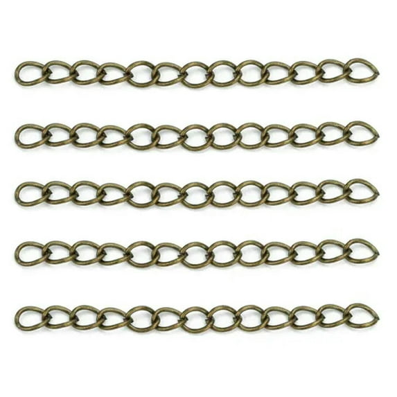 U8MO Iron Metal 100pcs 2inch 3mm Extension Extender Chain Bulk for Jewelry Making-Bronze