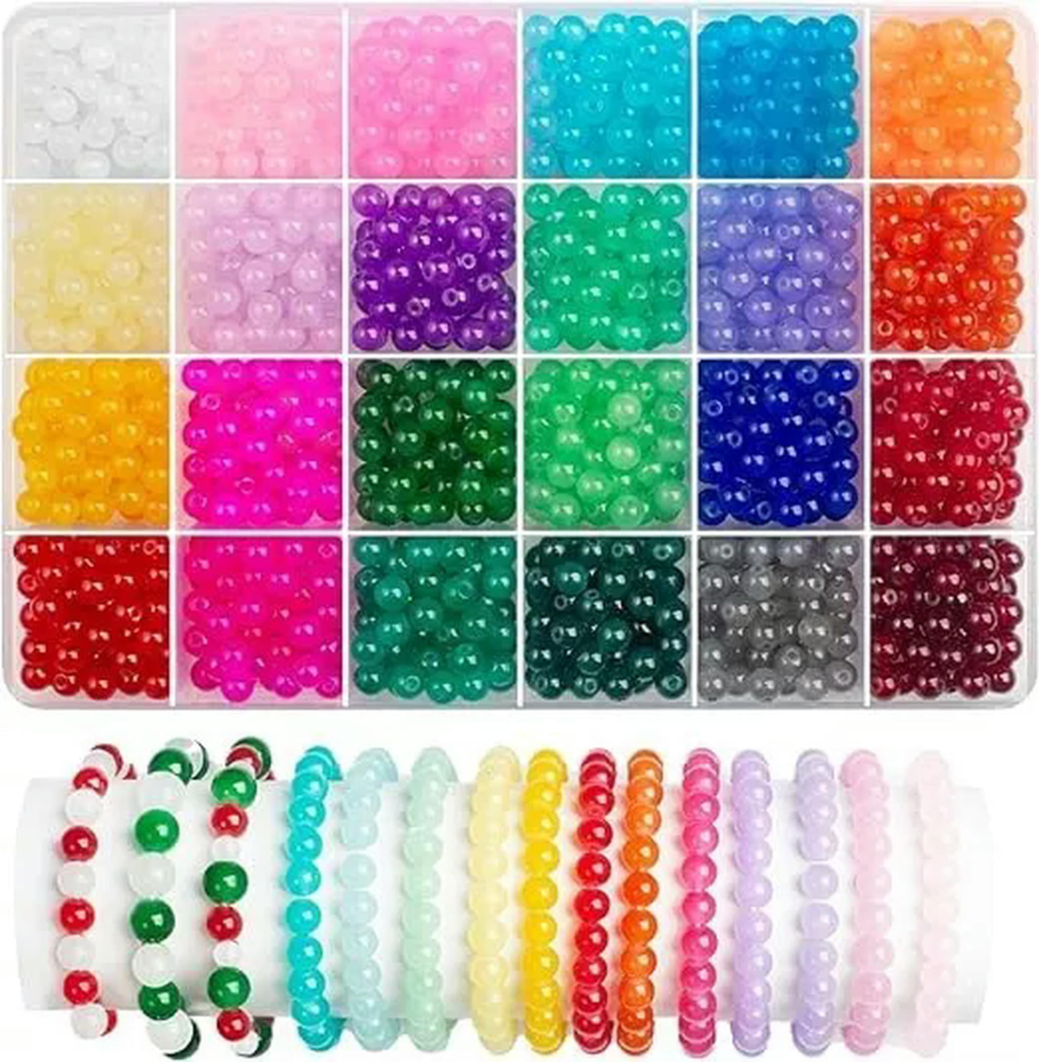 U8MO Jelly Glass Beads 6mm Assorted Lot Bulk Jewelry Supplies Wholesale 1200pcs