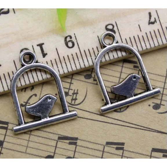 U8MO Jewelry Making DIY Bird Cage Charm Pendant For Bracelet Necklace 17x15mm-30pcs