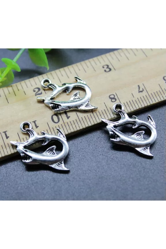 Jewelry Making DIY Shark Alloy Charms Pendants for Bracelet Necklace 20~50pc-10pcs