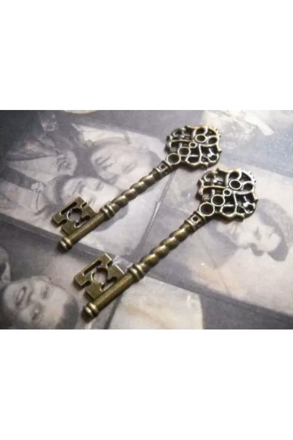 Key Pendants Antiqued Bronze Steampunk Charms Skeleton Key 68mm 2/5/10+-5pcs