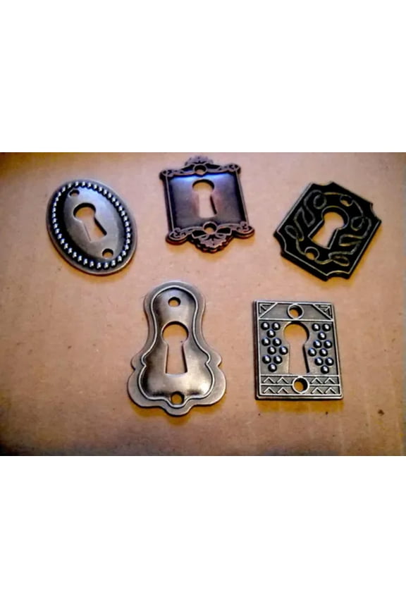 Keyhole Pendants Charms Connectors-Steampunk-Lock-Assorted-Large Lot 5pcs -5pcs