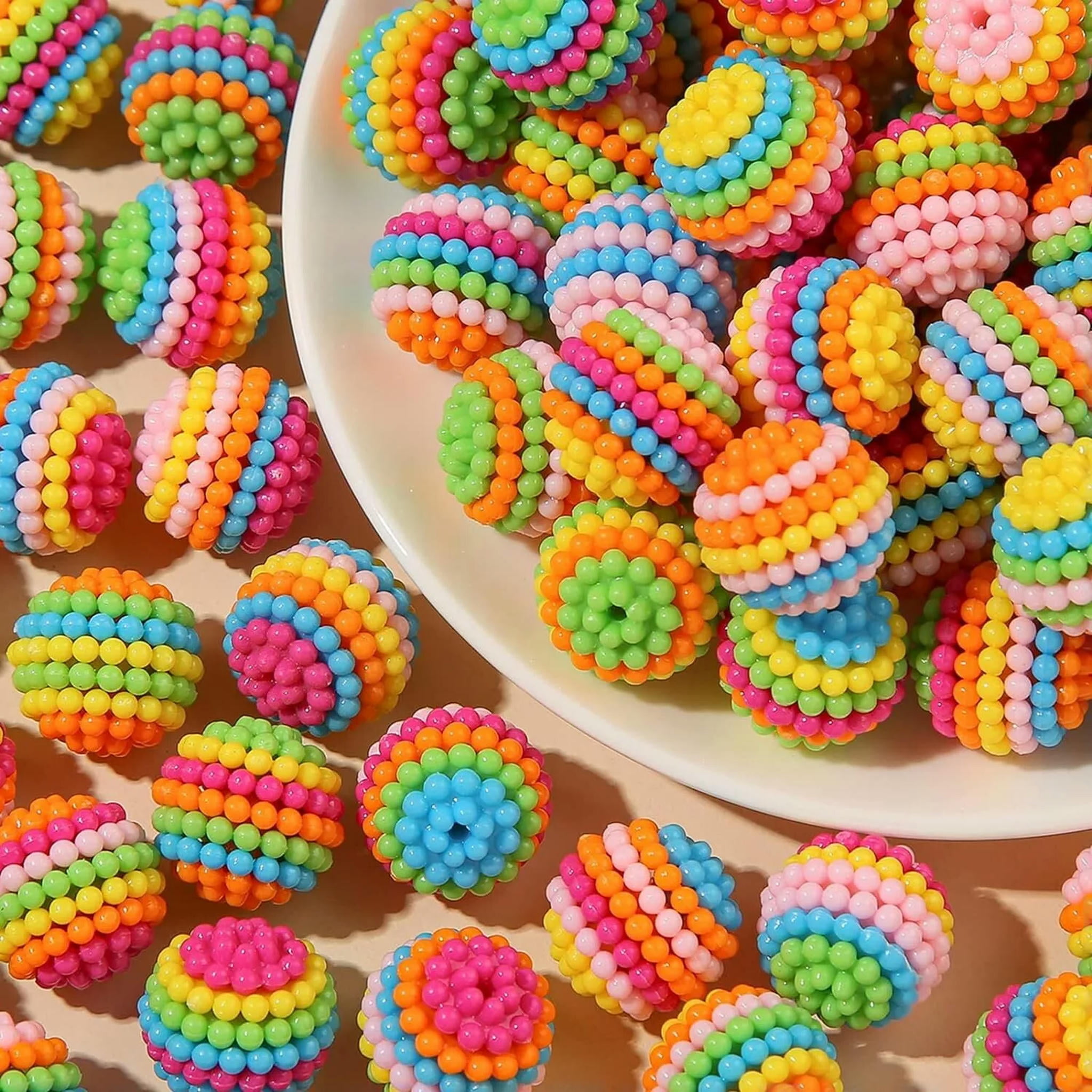 U8MO Large Bubblegum Beads Acrylic Big Spacers Plastic Assorted Lot 20mm Berry 100pcs