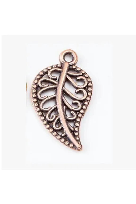 Leaf Charms Antiqued Copper Findings BULK Pendants Nature Jewelry Making 25/50-25pcs