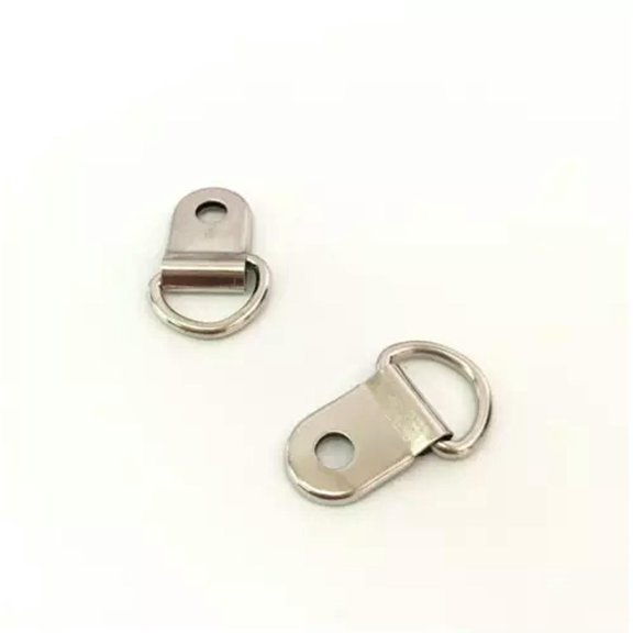 U8MO Lot 10/100X Photo Frame Cross-stitch Hook Rings Picture Hanger-silver-10pcs