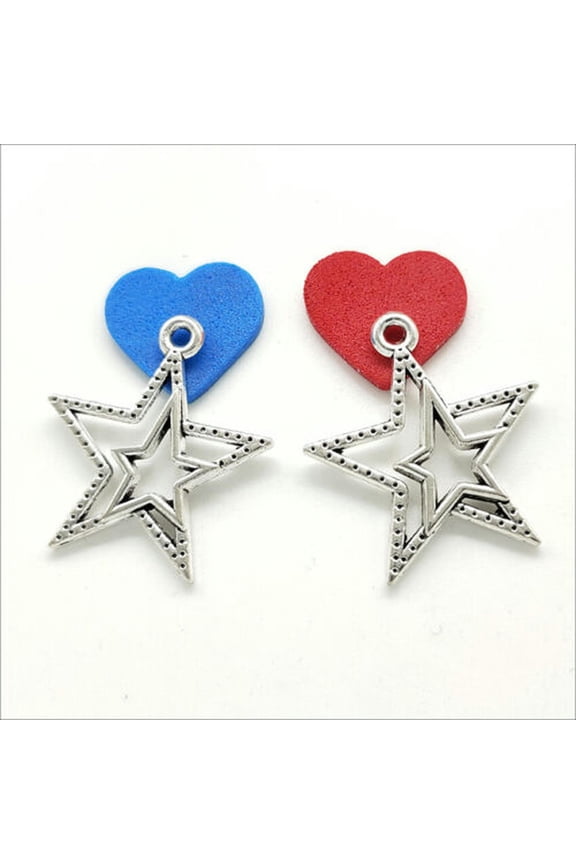 Lot 20/80X Star Antique Silver Pendants Charms for Jewelry Making Necklace-80pcs