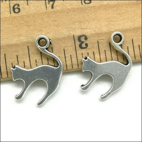 U8MO Lot 6/30/90pcs retro Jewelry Making DIY Lovely cat alloy charms pendant 19x14mm-ancient silver-6pcs
