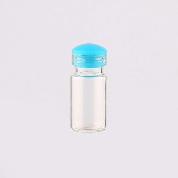 U8MO Lots 100pc 1 /1.5/2/ 2.5ml Small Tiny Empty Cork Stopper Glass Vials Bottles-1.5ml 12x24mm-Blue Silica gel plug-100pcs