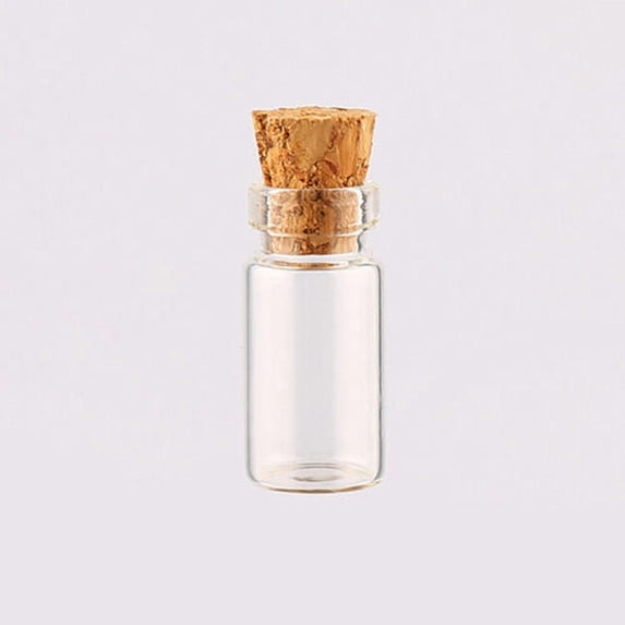 U8MO Lots 100pc 1 /1.5/2/ 2.5ml Small Tiny Empty Cork Stopper Glass Vials Bottles-2ml 11x35mm-Cork Stopper-100pcs