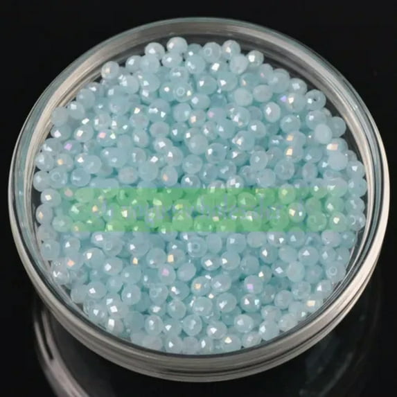 U8MO Lots Wholesale Rondelle Faceted Crystal Glass Loose Spacer Beads 3/4/6/8/10mm-#14 Jade Lt Lake Blue AB-8mm/30pcs