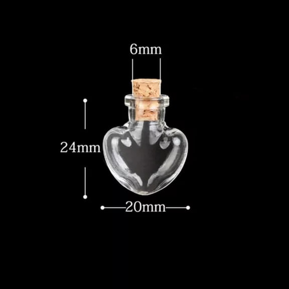 U8MO Mini Small Cork Stopper Glass Vial Jars Containers Bottle Drift Bottle 1pc-1# peach heart 1ml