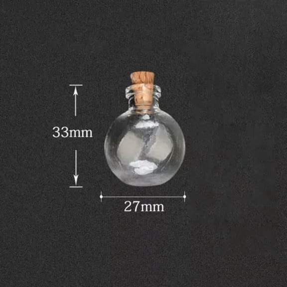 U8MO Mini Small Cork Stopper Glass Vial Jars Containers Bottle Drift Bottle 1pc-16# oval 5ml